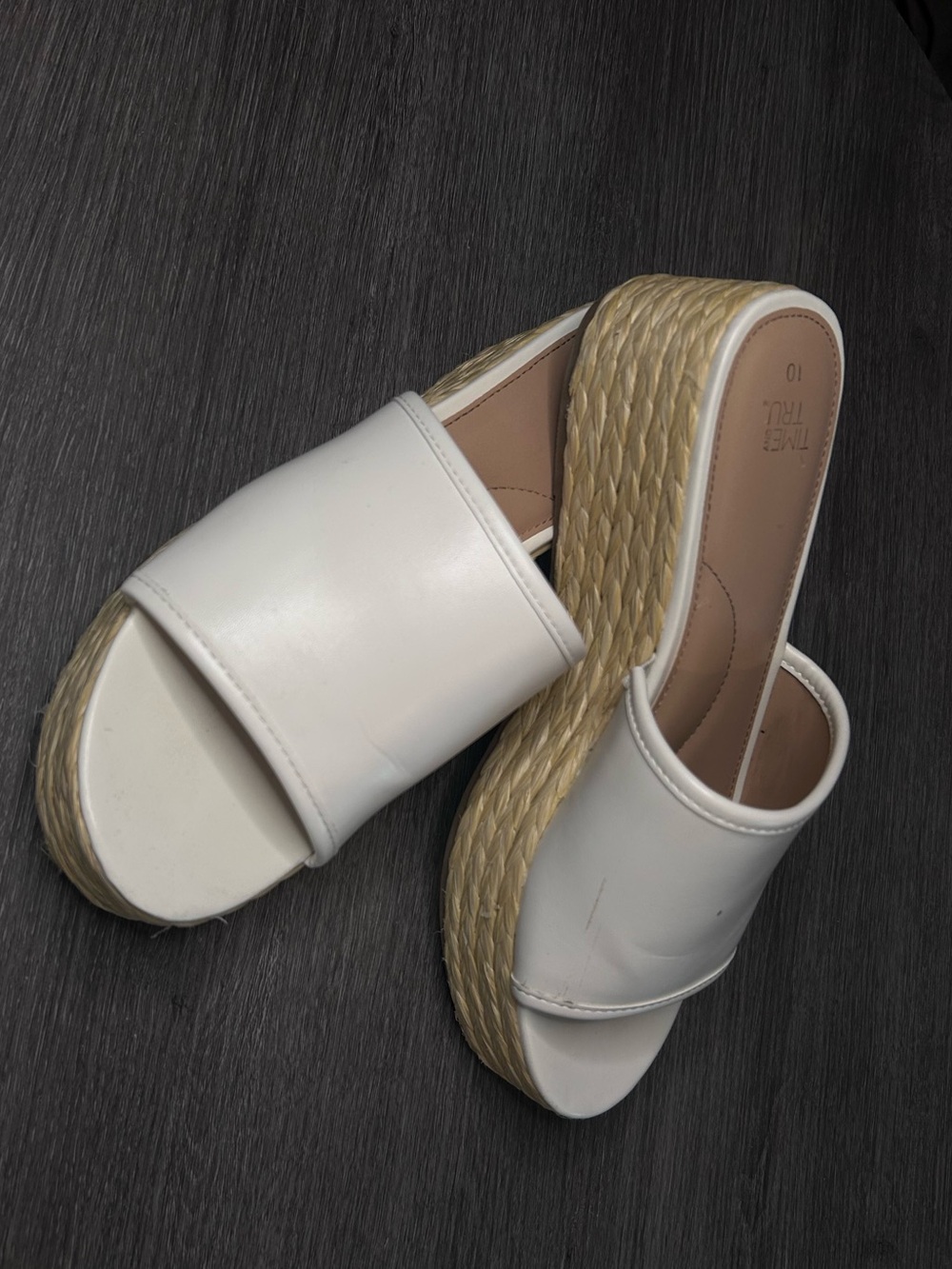 White Platform Slide Sandals - Women-time and try